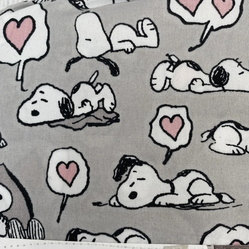 Peanuts Snoopy Sheet Set FULL Gray Sleeping Hearts Love Valentines Berkshire